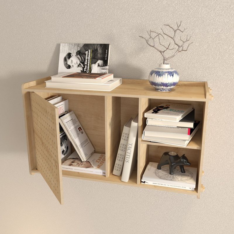 Casa si Gradina - Mobilier - Biblioteci si rafturi - Rafturi - Raft de perete, Hanah Home, pal melaminat, stejar, 65x30x22 cm - Infinity.ro
