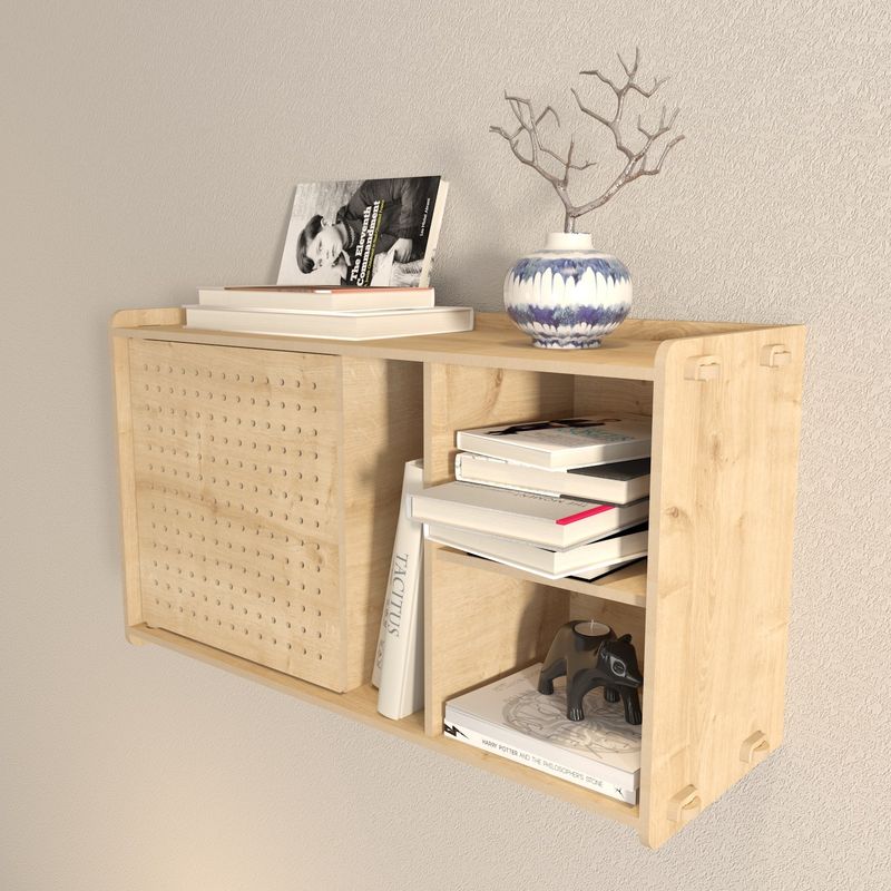 Casa si Gradina - Mobilier - Biblioteci si rafturi - Rafturi - Raft de perete, Hanah Home, pal melaminat, stejar, 65x30x22 cm - Infinity.ro