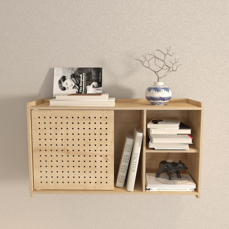 Casa si Gradina - Mobilier - Biblioteci si rafturi - Rafturi - Raft de perete, Hanah Home, pal melaminat, stejar, 65x30x22 cm - Infinity.ro