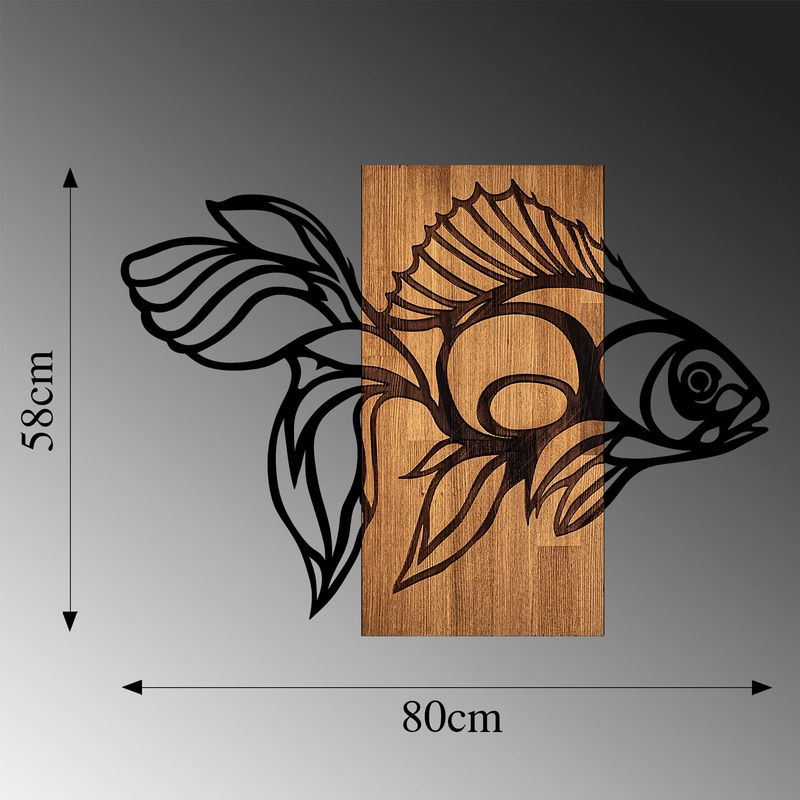 Casa si Gradina - Decoratiuni - Decoratiuni perete - Accesoriu decorativ de perete, Wallxpert, lemn si metal, nuc si negru, 58x80 cm, 899SKL2288 - Infinity.ro