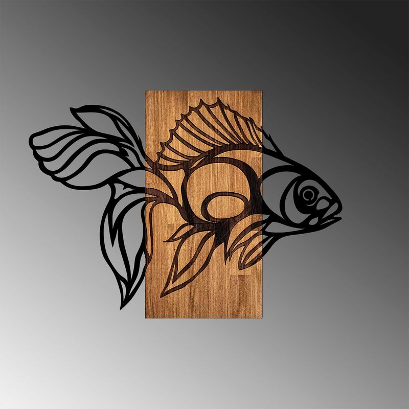 Casa si Gradina - Decoratiuni - Decoratiuni perete - Accesoriu decorativ de perete, Wallxpert, lemn si metal, nuc si negru, 58x80 cm, 899SKL2288 - Infinity.ro