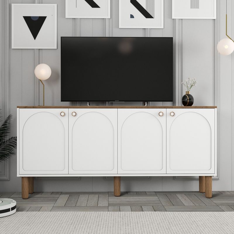 Casa si Gradina - Mobilier - Comode si corpuri - Console - Consola, Hanah Home, pal melaminat, alb, 180x35x84 cm - Infinity.ro
