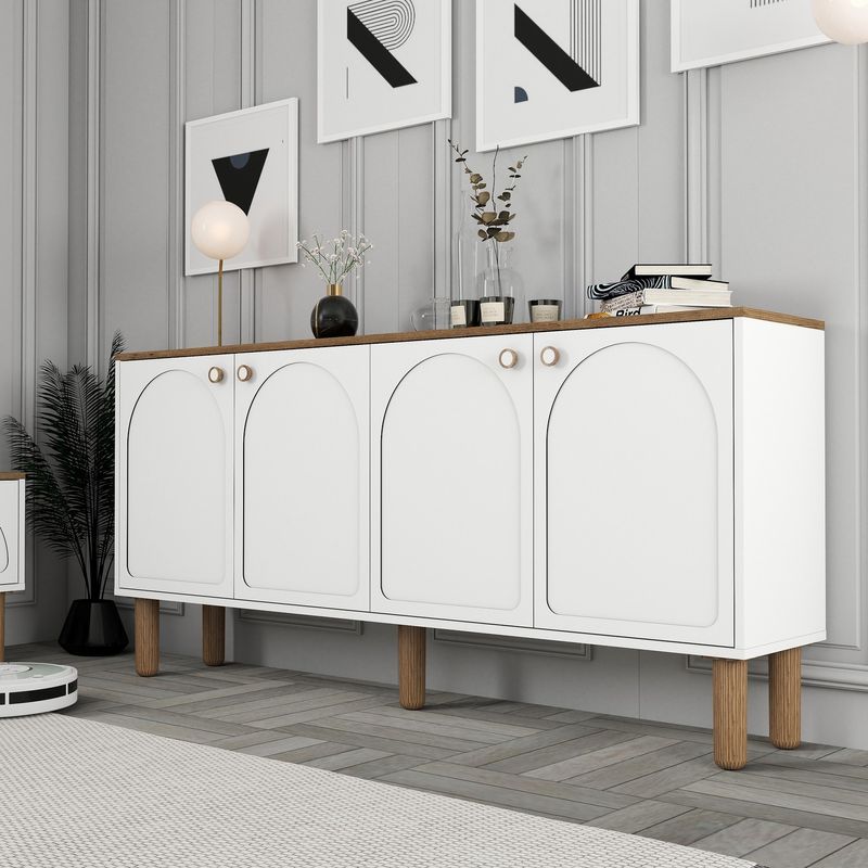 Casa si Gradina - Mobilier - Comode si corpuri - Console - Consola, Hanah Home, pal melaminat, alb, 180x35x84 cm - Infinity.ro