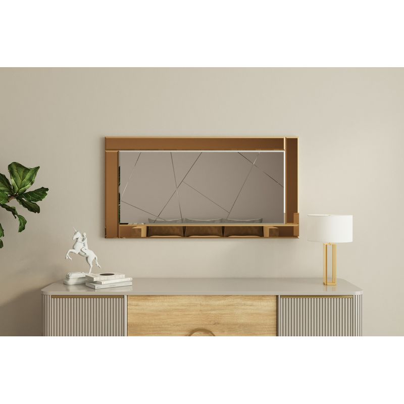 Casa si Gradina - Decoratiuni - Oglinzi - Oglinda, Hanah Home, mdf, bronz si alb, 60x120x2.2 cm - Infinity.ro