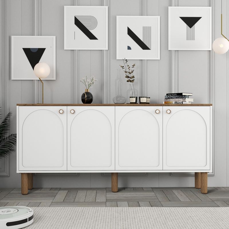 Casa si Gradina - Mobilier - Comode si corpuri - Console - Consola, Hanah Home, pal melaminat, alb, 180x35x84 cm - Infinity.ro