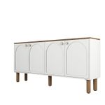 Casa si Gradina - Mobilier - Comode si corpuri - Console - Consola, Hanah Home, pal melaminat, alb, 180x35x84 cm - Infinity.ro