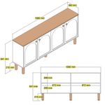 Casa si Gradina - Mobilier - Comode si corpuri - Console - Consola, Hanah Home, pal melaminat, alb, 180x35x84 cm - Infinity.ro
