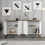 Casa si Gradina - Mobilier - Comode si corpuri - Console - Consola, Hanah Home, pal melaminat, alb, 180x35x84 cm - Infinity.ro