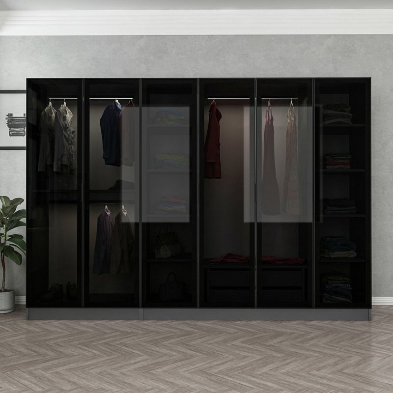 Casa si Gradina - Mobilier - Dulapuri si sifoniere - Dulapuri - Dulap, Hanah Home, pal melaminat, antracit si negru, 270x52x210 cm, 506MNR2729 - Infinity.ro