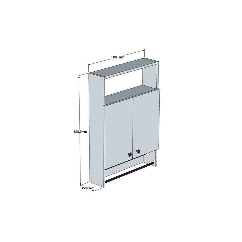 Casa si Gradina - Mobilier - Mobilier baie - Corpuri baie - Dulap baie, Hanah Home, pal melaminat, safir, 60x15x87 cm - Infinity.ro