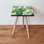Casa si Gradina - Mobilier - Mese si birouri - Mese living - Masuta laterala, Hanah Home, mdf, verde bej, 35x35x42 cm - Infinity.ro