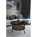 Casa si Gradina - Mobilier - Mese si birouri - Masute de cafea - Masuta de cafea, Hanah Home, sticla si mdf, nuc si fumuriu, 75x75x45 cm - Infinity.ro