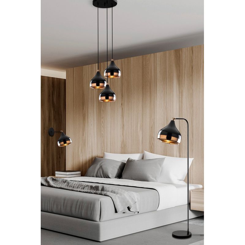 Casa si Gradina - Corpuri si surse de iluminat - Lustre si pendule - Set corpuri de iluminat, Opviq, metal, negru cupru, candelabru, lampa de podea, lampa de perete - Infinity.ro