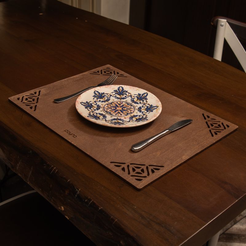 Casa si Gradina - Bucatarie si vesela - Organizare si depozitare bucatarie - Suporturi tacamuri si vase - Set covorase de masa, Hermia, lemn, wenge, 33x45 cm, 4 bucati, 790PYN1108 - Infinity.ro