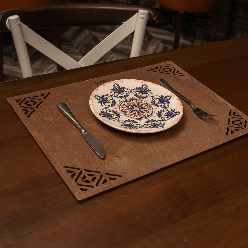 Casa si Gradina - Bucatarie si vesela - Organizare si depozitare bucatarie - Suporturi tacamuri si vase - Set covorase de masa, Hermia, lemn, wenge, 33x45 cm, 4 bucati, 790PYN1108 - Infinity.ro