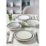 Casa si Gradina - Bucatarie si vesela - Vesela si tacamuri - Servicii de masa - Serviciu de masa 24 piese, Hermia, portelan, alb negru - Infinity.ro