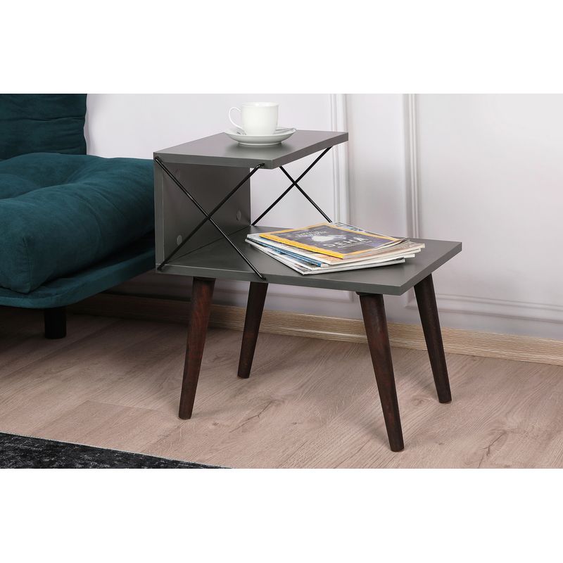 Casa si Gradina - Mobilier - Comode si corpuri - Noptiere - Noptiera, Hanah Home, pal melaminat, antracit, 50x40x55 cm, 854KLN3305 - Infinity.ro
