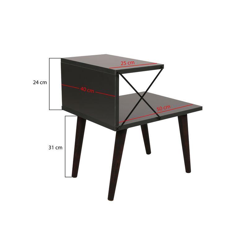 Casa si Gradina - Mobilier - Comode si corpuri - Noptiere - Noptiera, Hanah Home, pal melaminat, antracit, 50x40x55 cm, 854KLN3305 - Infinity.ro