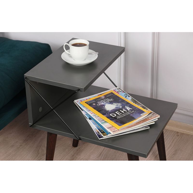 Casa si Gradina - Mobilier - Comode si corpuri - Noptiere - Noptiera, Hanah Home, pal melaminat, antracit, 50x40x55 cm, 854KLN3305 - Infinity.ro