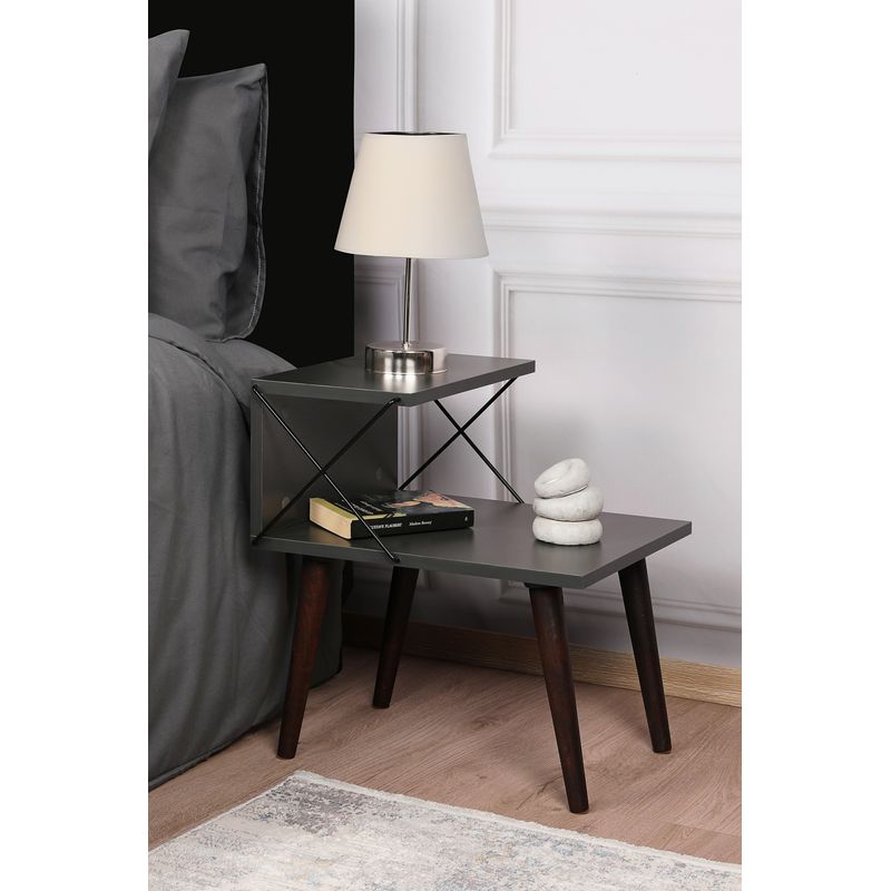 Casa si Gradina - Mobilier - Comode si corpuri - Noptiere - Noptiera, Hanah Home, pal melaminat, antracit, 50x40x55 cm, 854KLN3305 - Infinity.ro