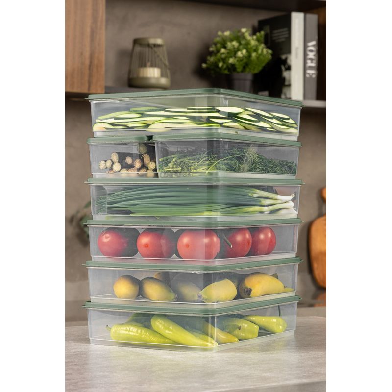 Casa si Gradina - Bucatarie si vesela - Organizare si depozitare bucatarie - Cutii alimentare - Set cutii depozitare, Hermia, plastic, verde, 7 piese - Infinity.ro