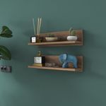 Casa si Gradina - Mobilier - Biblioteci si rafturi - Rafturi - Raft de perete, Hanah Home, panou de particule acoperit cu melamina, nuc, 60x15x13 cm - Infinity.ro