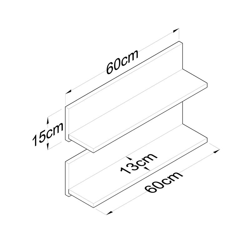 Casa si Gradina - Mobilier - Biblioteci si rafturi - Rafturi - Raft de perete, Hanah Home, panou de particule acoperit cu melamina, nuc, 60x15x13 cm - Infinity.ro