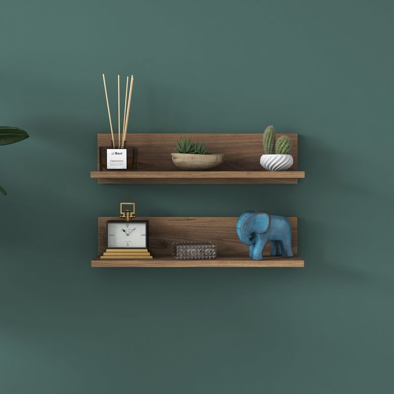 Casa si Gradina - Mobilier - Biblioteci si rafturi - Rafturi - Raft de perete, Hanah Home, panou de particule acoperit cu melamina, nuc, 60x15x13 cm - Infinity.ro