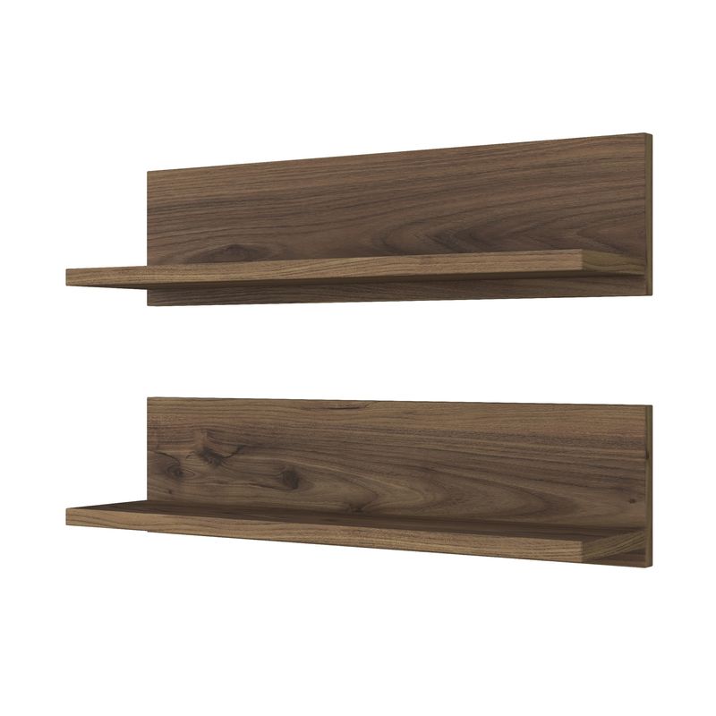 Casa si Gradina - Mobilier - Biblioteci si rafturi - Rafturi - Raft de perete, Hanah Home, panou de particule acoperit cu melamina, nuc, 60x15x13 cm - Infinity.ro