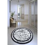 Casa si Gradina - Textile si covoare - Covoare - Covoare casa - Covor rotund, Conceptum Hypnose, 100% poliester, alb negru, diametru 100 cm, antiderapant, antibacterian - Infinity.ro