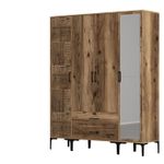 Casa si Gradina - Mobilier - Dulapuri si sifoniere - Sifoniere - Sifonier, Hanah Home, panou aglomerat melaminat, nuc, 160x201.4x47.5 cm - Infinity.ro