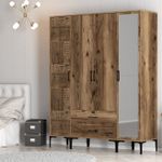 Casa si Gradina - Mobilier - Dulapuri si sifoniere - Sifoniere - Sifonier, Hanah Home, panou aglomerat melaminat, nuc, 160x201.4x47.5 cm - Infinity.ro