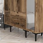 Casa si Gradina - Mobilier - Dulapuri si sifoniere - Sifoniere - Sifonier, Hanah Home, panou aglomerat melaminat, nuc, 160x201.4x47.5 cm - Infinity.ro