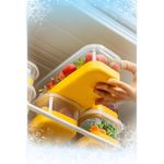 Casa si Gradina - Bucatarie si vesela - Organizare si depozitare bucatarie - Cutii alimentare - Set organizator frigider, Hermia, plastic, galben, 10 piese - Infinity.ro