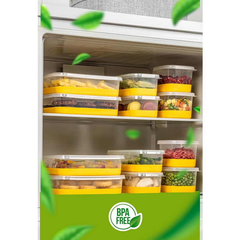 Casa si Gradina - Bucatarie si vesela - Organizare si depozitare bucatarie - Cutii alimentare - Set organizator frigider, Hermia, plastic, galben, 10 piese - Infinity.ro