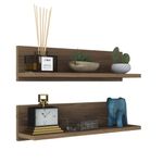 Casa si Gradina - Mobilier - Biblioteci si rafturi - Rafturi - Raft de perete, Hanah Home, panou de particule acoperit cu melamina, nuc, 60x15x13 cm - Infinity.ro