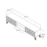 Casa si Gradina - Mobilier - Comode si corpuri - Comode - Comoda tv, Hanah Home, pal melaminat, nuc si calcedonie, 180x35x44 cm - Infinity.ro