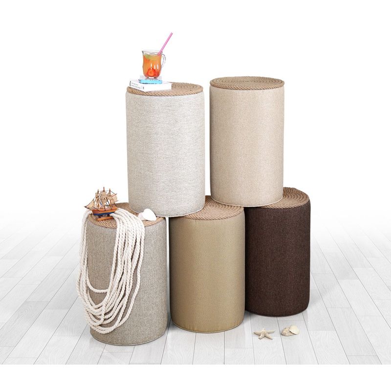 Casa si Gradina - Mobilier - Scaune si fotolii - Tabureti - Taburet, Atelier Del Sofa, bumbac si in, crem, 52x31 cm - Infinity.ro