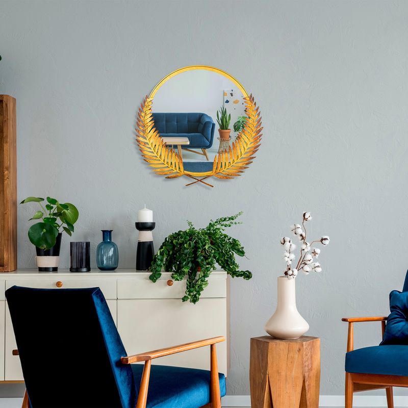 Casa si Gradina - Decoratiuni - Oglinzi - Oglinda decorativa, Wallxpert, metal, auriu, 59x57 cm - Infinity.ro