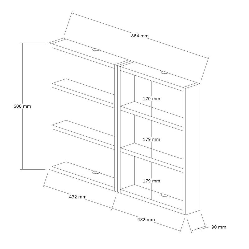 Casa si Gradina - Mobilier - Biblioteci si rafturi - Rafturi - Raft de perete, Hanah Home, pal melaminat, pin atlantic, 84.6x60x9 cm - Infinity.ro
