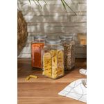 Casa si Gradina - Bucatarie si vesela - Organizare si depozitare bucatarie - Borcane si capace - Set borcane, Hermia, sticla, capac argintiu, 8.5x8.5x16.5 cm, 820 ml, 3 piese - Infinity.ro