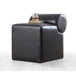 Casa si Gradina - Mobilier - Scaune si fotolii - Tabureti - Puf, Atelier Del Sofa, piele ecologica, negru, 45x60x56 cm - Infinity.ro