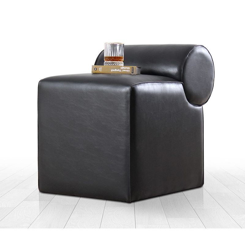 Casa si Gradina - Mobilier - Scaune si fotolii - Tabureti - Puf, Atelier Del Sofa, piele ecologica, negru, 45x60x56 cm - Infinity.ro