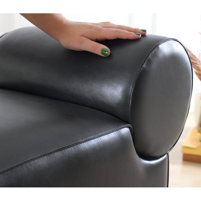 Casa si Gradina - Mobilier - Scaune si fotolii - Tabureti - Puf, Atelier Del Sofa, piele ecologica, negru, 45x60x56 cm - Infinity.ro