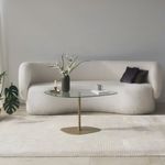 Casa si Gradina - Mobilier - Mese si birouri - Masute de cafea - Masuta de cafea, Hanah Home, sticla securizata, transparent auriu, 85x67x40 cm - Infinity.ro