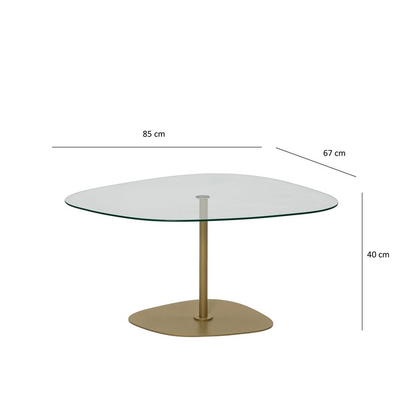 Casa si Gradina - Mobilier - Mese si birouri - Masute de cafea - Masuta de cafea, Hanah Home, sticla securizata, transparent auriu, 85x67x40 cm - Infinity.ro