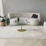 Casa si Gradina - Mobilier - Mese si birouri - Masute de cafea - Masuta de cafea, Hanah Home, sticla securizata, transparent auriu, 85x67x40 cm - Infinity.ro