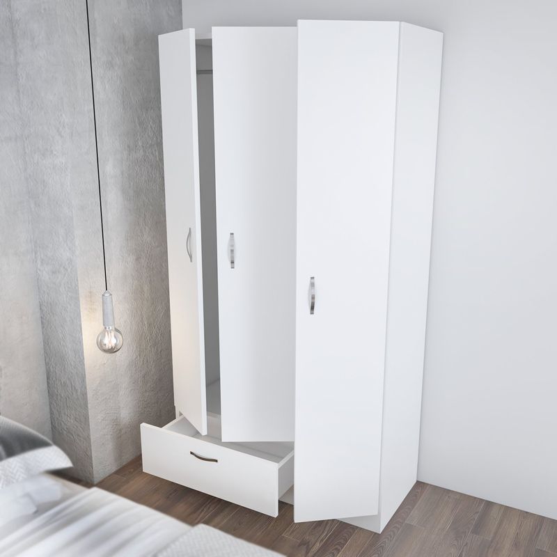 Casa si Gradina - Mobilier - Dulapuri si sifoniere - Sifoniere - Sifonier, Hanah Home, pal melaminat, alb, 90x40x170 cm - Infinity.ro