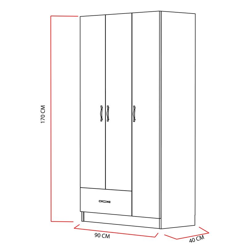 Casa si Gradina - Mobilier - Dulapuri si sifoniere - Sifoniere - Sifonier, Hanah Home, pal melaminat, alb, 90x40x170 cm - Infinity.ro