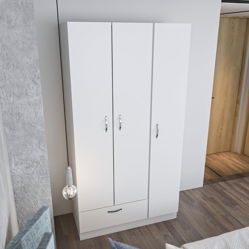 Casa si Gradina - Mobilier - Dulapuri si sifoniere - Sifoniere - Sifonier, Hanah Home, pal melaminat, alb, 90x40x170 cm - Infinity.ro